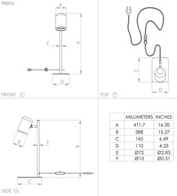 Eglo 98856 - LED Stolná lampa CEPPINO 1xGU10/4,5W/230V biela