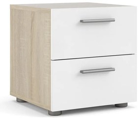 Biely nočný stolík v dekore duba Pepe - Tvilum