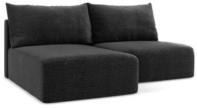 Čierna rozkladacia/s úložným priestorom rohová pohovka (ľavý roh) Kalena – Makamii
