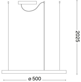 Ideal Lux - LED Stm. luster na lanku ORACLE S LED/28W/230V 4000K pr. 50 cm biela