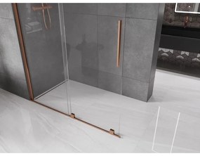 Mexen Velar, posuvné dvere do otvoru typ Walk-In 140 cm, 8mm číre sklo, ružové zlato, 871-140-000-03-60