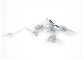 Obraz - Atramentová maľba hôr (70x50 cm)