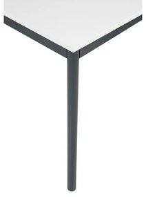 Jedálenský stôl, 1600 x 800 mm, tmavo sivá podnož, biela