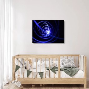 Sklenený obraz modrých špirál (70x50 cm)