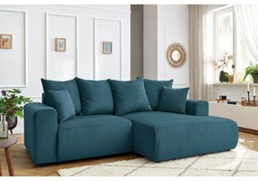 Modrá zamatová rohová pohovka Enjoy – Bobochic Paris