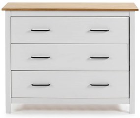 Biela nízka komoda z borovicového dreva 100x80 cm Miranda – Marckeric