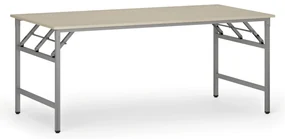 Konferenčný stôl FAST READY, 180x90 cm, sivostrieborná podnož, breza