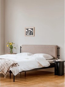 Biela oceľová čalúnená dvojlôžková posteľ s roštom 160x200 cm Eton Basic – noo.ma