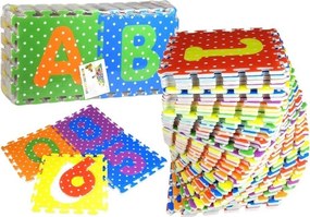 LEAN Toys Abeceda a čísla Farebné penové puzzle 36 kusov