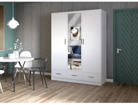 Šatní skriňa so zrkadlom SANNA 150x215 cm biela