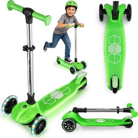 Detská balančná Kolobežka Ricokids Jelly svietiaca v tme - zelená