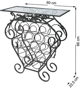 Dekoratívny stojan na 16 fliaš Garth čierny