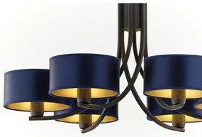 Jupiter 2102 - Luster na reťazi ARTHUR 6xE27/15W/230V modrá/čierna