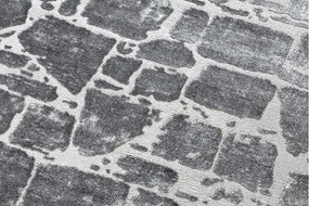 Moderný MEFE koberec   6184 Dlažba tehla, tmavosivý