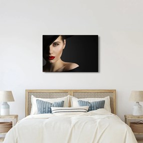 Obraz - Portrét ženy v klobúku (90x60 cm)