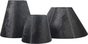 Kónické čierne tienidlo lampy z hovädzej kože - Ø 39 * Ø 16 * 23cm / E27