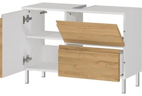 Biela skrinka pod umývadlo v dekore duba 80x56 cm Torrance - Germania