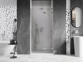 Mexen, Mexen Lunar L otočné sprchové dvere pravé 85 cm, transparentné, brúsený nikel - 834L-085-000-97-00-P