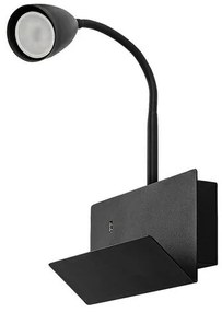 Rabalux 71089 nástenná lampa s odkladacím priestorom Tacito, čierna