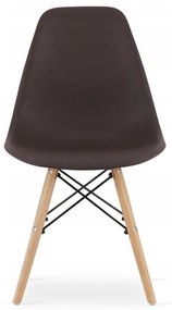 Jedálenská zostava TODI 80cm okrúhly stolový set biely + 4 stoličky OSAKA hnedé