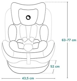 Lionelo - Otáčacia autosedačka so základňou LAVENDER i-Size 76-150 cm Black Carbon