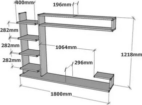 Noble White TV nástenná jednotka