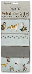 Utierky, zástera a chňapka v súprave 5 ks Curious Cats – Cooksmart ®