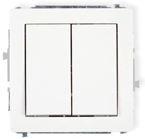 Vypínač dvojitý biela D DWP-2
