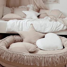 Boho vankúš hviezda s bublinkami púdrovo ružová 50 cm