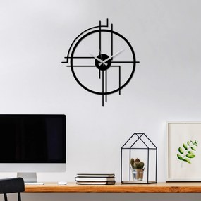Nástěnné kovové hodiny Minimal černé