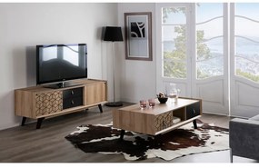 Konferenčný stolík v dekore dubového dreva s 2 zásuvkami Marckeric Ceilan