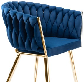 Jedálenská stolička COFTON zamatová, zlatá / granátová