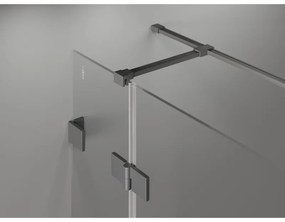Mexen Lunar T výklopný sprchový kút pravý 125 x 100 cm, číre sklo, grafitová, 834T-125-100-95-00-P