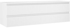 Mexen Rivel, kúpeľňová skrinka 160 cm s pracovnou doskou, 2 zásuvky, drážkovaná, biela matná, 91A20-16047-2-BFFC01