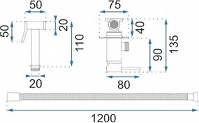 Rea Loop, podomietková bidetová batéria, ružové zlato, REA-B6523