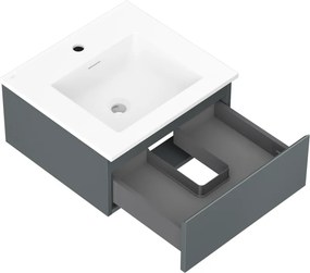 Mexen Orio, kúpeľňová skrinka 50 cm s umývadlom Otis, 1 zásuvka, grafitová matná/biela matná, 91A10-05023-1-BF66-W18M01