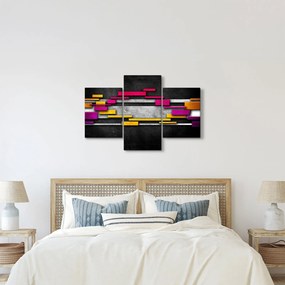 Obraz farebné abstrakcie na čiernom pozadí (90x60 cm)