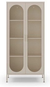 Krémovobiela kovová skriňa 80x170x40 cm Diora – Marckeric