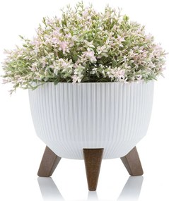PLASTOVÝ KVETINÁČ ROSA LINEA ECO SADA 2KS 15X24,3 CM+18,3X29,2 CM BIELA