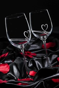 Diamante poháre na biele víno Romance s kamienkami Swarovski 330ml 2KS