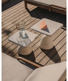 Biely terrazzo konferenčný stolík 48x48 cm Saura – Kave Home