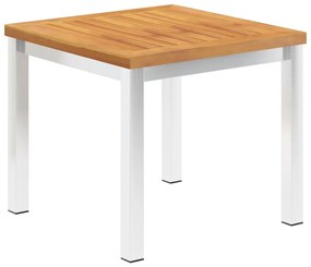 Záhradný príručný stôl 45x45x38 cm akáciový masív a nehrdzavejúca oceľ 46492