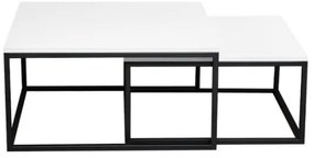 SADA 2x Konferenčný stolík DUAL biela/čierna