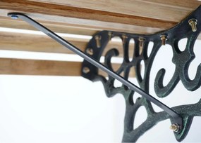 Záhradná lavica F97 2-miestna - liatina / drevo, 122 cm - Svetlo hnedá