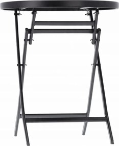 Okrúhly skladací záhradný stolík Buddy 60 cm čierny