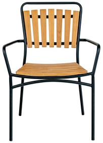 Drevené/kovové záhradné stoličky v súprave 2 ks v prírodnej farbe Cleveland – House Nordic