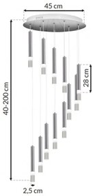 Luster na lanku ICE 12xLED/1W/230V