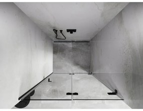 Mexen, Mexen Lunar-F pravé sklápacie sprchové dvere 75 cm, transparentné, pištoľový kov - 836-075-000-95-00-P