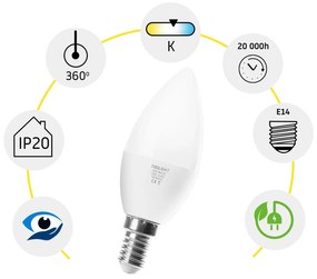 Toolight Toolight, LED žiarovka E27, 8W, 560lm, 3000K teplá, RSL035, OSW-20020