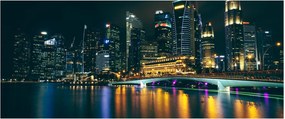 Obraz nočného Singapuru (120x50 cm)